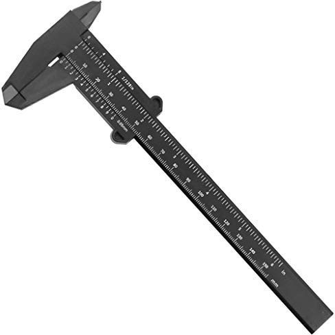 WATERBELINE Calibro a corsoio con marcatura nera chiara 150 Mm Sanitario Modellismo Strumento di Misurazione In Plastica Per La Lavorazione del Legno Metallo, Calibro Calibro Analogico