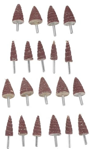 HOMSFOU Outil Rotatif Papier De Verre Meulage 20 Pièces Roues À Lamelles Abrasives Assorties Poignée Pour Ponçage