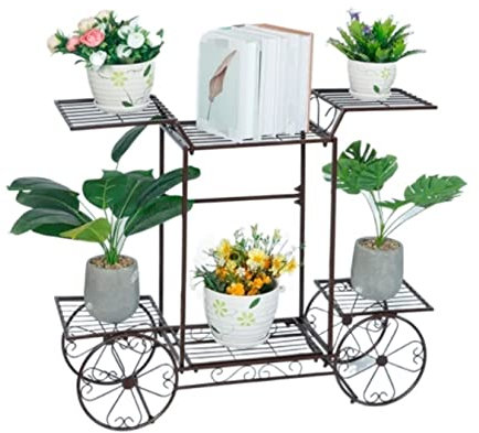 CCYENG Pflanzenständer Pflanzenregal Pflanzentisch Boden Blumenständer Schmiedeeisen Blumentopfhalter Kreativer Pflanzenständer Wohnzimmer Balkon Pflanzenhalter Blumen