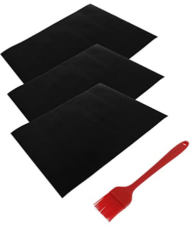BCOATH 4pcs Bbq Mat Baking Mat Fiberglass Pad Barbecue Pad Reusable for Grill Protection