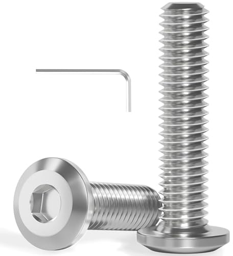 Dayalo 30 Stück M5 Schrauben, Flachkopfschrauben M5 x 20 mm Edelstahl A2 V2A Linsenkopfschrauben mit Innensechskantschlüssel für Möbelmontage, Fahrrad, DIY