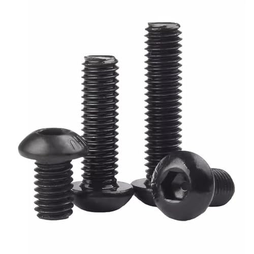 Schwarze Torx-Flachkopfschraube der Güteklasse 10.9 M2 M2.5 M3 M4 M6 M8 * 3/4/5/6/8/9/10/12/14/16/18/20/22/25/30/35/40/50/55/60 mm, Innensechskantschraube der Güteklasse 10.9(10mm,M6 10pcs)