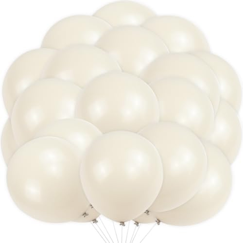 Koboko ballonger beige, 20 st 25 cm (10 tum) beige ballonger födelsedag, vita ballonger bröllop, sand vita ballonger, vit latexballong för födelsedag, babyparty, bröllop, förlovningsdekoration