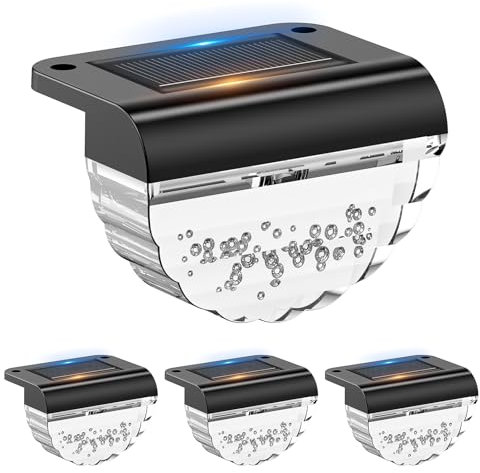Auting Lot de 4 lampes solaires étanches pour la décoration de jardin, clôtures et escaliers extérieurs, cour, terrasse et chemin