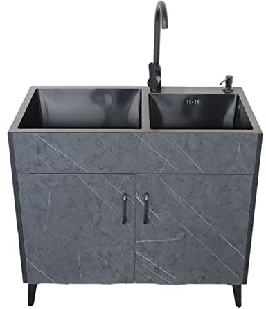 HADECOLL Mobile lavabo Indipendente per Lavanderia con Mobile， Mobile lavabo da Cucina con Una Vasca per Lavanderia con Mobile， lavandini semplici da Fattoria con，75 * 41 * 78cm/29.5 * 16.1 * 30.7in