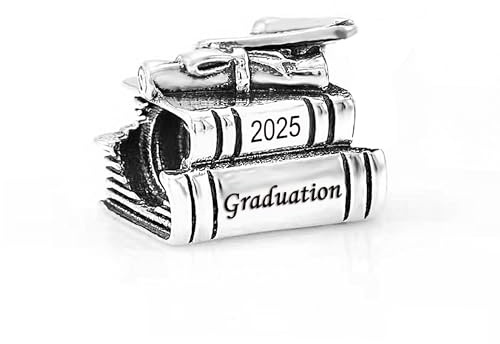 FGT Breloque en forme de livre de diplôme de fin d'études annuelles compatible avec les bracelets Pandora Cadeau pour fille, sœur, petite-fille, femme, remise de diplôme