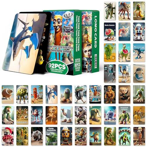 Axingqiwu 60 Italian Brainrot Carte con 32 Adesivi Album Brainrot Figurine per Collezionisti (Verde)