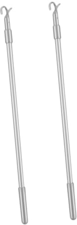 TOYZFRIENDY 2pcs Curtain Pull Rods Extendable Retractable Aluminum Alloy Draw Rods down up Clothes Hanger Hook Pole for Window Blinds