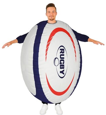 AirSuit® Disfraz Inflable Balón de Rugby para Adultos | Traje de Rugby 135 x 90 x 82 cm | 100% Poliéster | Ligero y Resistente | Sistema de Inflado Incluido | OriginalCorner®