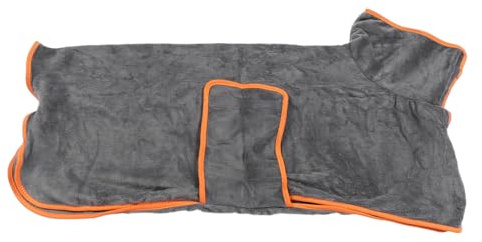 Baxnore Hundebademantel, hochwertig, weich, saugfähig, schnell trocknend, vollständig umwickelt, graues Polyester, verdickter Hundemantel für das Baden von Haustieren am Pool zu Ha (XL)