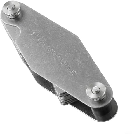 TONIXY Medidor de rosca Herramientas de medición T Calibre de rosca 30° Acme Herramienta de medición de paso de tornillo con 14 cuchillas para herramientas en cualquier momento, acero inoxidable