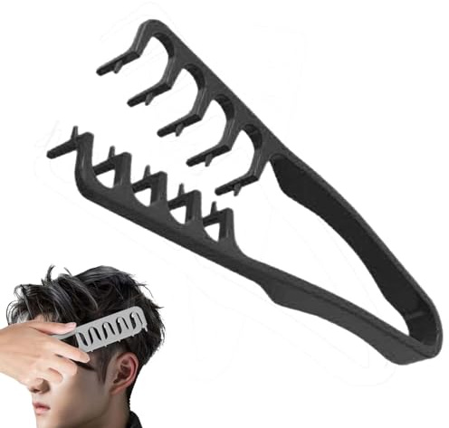 Texturkamm Kamm Männer, Volumen Kamm mit Breiten Zähnen für Haaransatz, Entwirrungskamm Männer für Textur und Fülle, Haarstyling (Schwarz)