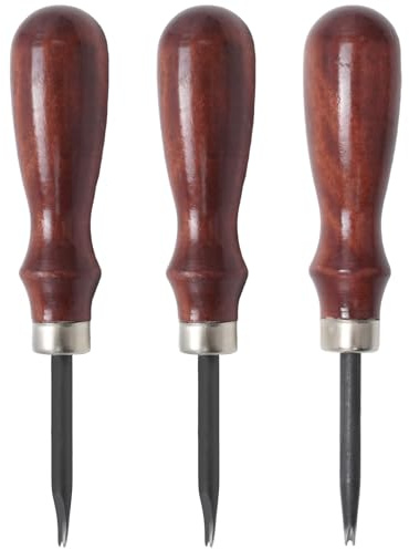 MospdyGear 3-teiliges Set Leder Kantenschneider, Klingenstärke 0,8, 1,0, 1,2 mm, Geeignet für Lederhandwerksbegeisterte und Profis Gleichermaßen