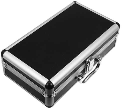 WHAMVOX Black Aluminum Alloy Portable Hard Case with Large Capacity | Smooth Opening Latch, Abs Shell with Flannel Lining, Travel and Home Use for Accessories