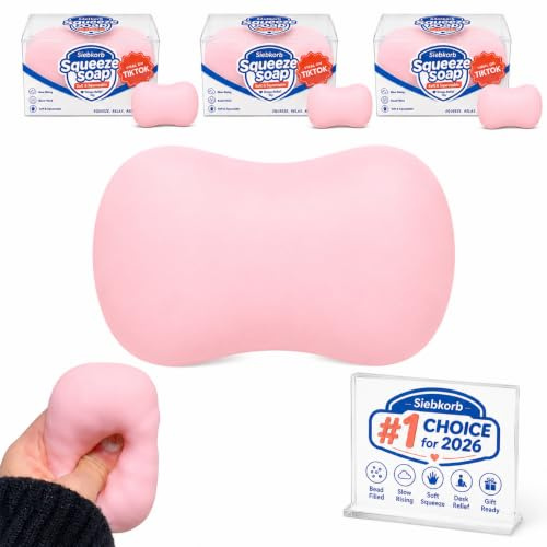 Krispig tvål squishy asmr stressboll, realistisk handgjord bar tvålform pärla fylld knaprig squishies stressboll, söt icke-studsande sensorisk fidget för vuxna kontor ångestlindring