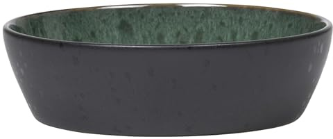 BITZ Suppenschale, Suppenschüssel aus Steingut, 18 cm im Durchmesser, schwarz/grün