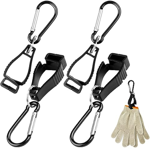 4Pcs Black Work Glove Clip Holder, Grabber for DIY Store, Garden Work