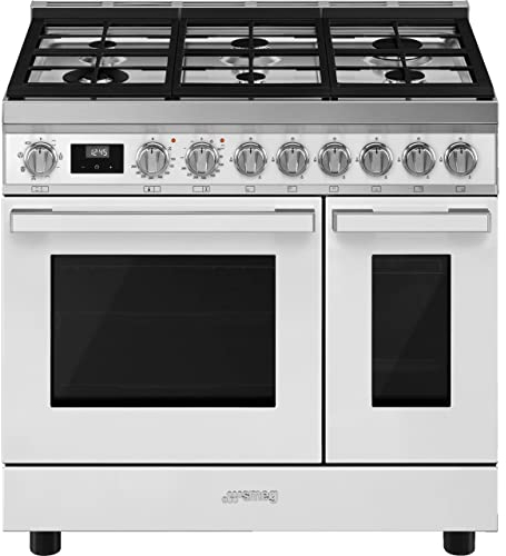 Smeg Portofino CPF92GMWH Dual Fuel Range Cooker - White - A/A Rated