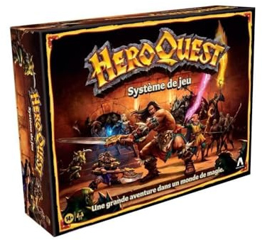 Avalon Hill HeroQuest, Jeu De Société pour Famille et Amis, D'Aventures Fantastiques Style Donjon, 2 À 5 Joueurs, À Partir De 14 Ans, Noir/Argenté
