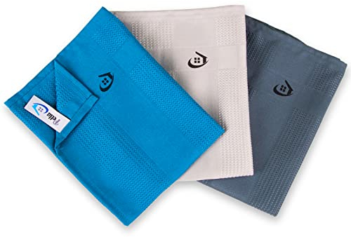 Pella Mikrofasertücher 3er Set | Großes Mikrofaser Putzlappen für Auto | Microfaser Fensterputztücher | Allzweck-Microfasertücher | Küchen Waschbare Spültücher | Reinigungstücher 40 x 60 cm