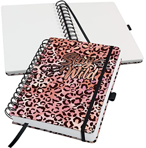 SIGEL JN653 Spiral-Notizbuch Jolie, Pink Leo Love, ca. A5, dotted: 120 g/m², 240 S., FSC-zertifiziert, vegan
