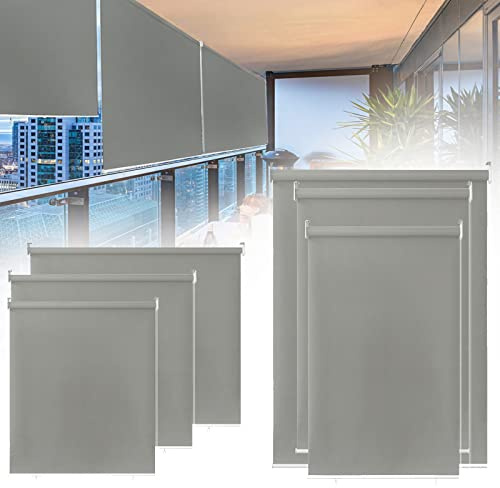 Aufun Senkrechtmarkise Vertikalmarkise Balkonmarkise 180x140cm Grau | Sonnenschutz Balkonsichtschutz Sichtschutz Balkonrollo Stabil und wetterbeständig, für Balkon, Terrasse, Garten