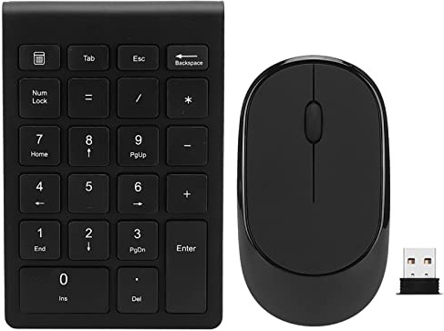 Set di Tastierino Numerico E Mouse Wireless, 2.4G 1200 DPl Ultrasottile | 22 Tasti Tastiera Digitale Senza Interruttore Set Mouse per Computer Desktop PC Portatile