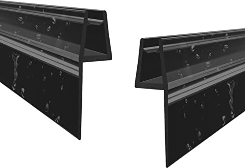 WITEN&NOCK Duschdichtungen schwarze 2 x 70cm mit extra langer Dichtfahne Ersatzdichtung für Falttür Drehfalttür Dichtungsprofile Duschtür Dichtung Gerade Glasstärke 5 mm 6 mm