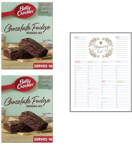 Think Outside the Gift Cake Mix Bundle with Grocery Card List and Chocolate Fudge Brownie Mix 415g - Pack of 2