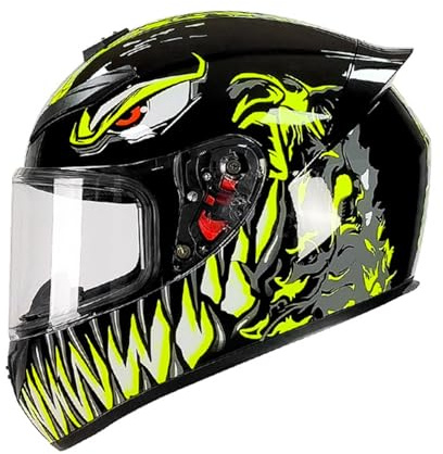 Full face Motorrad Helm Integraler Motorradhelm, Motocross,Vollhelm, ECE geprüfter Straßen-Integralhelm, Erwachsene, Männer und Frauen, Integralhelm für Rennen, Berg, Abfahrt F,S