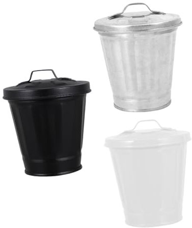 MAGICLULU 3stücke Mini Tisch-mülleimer Blumentopf Mini Abfallkorb Mit Deckel Desktop Mülleimer Blumentopf Für Abfalleimer Abfallkorb Für Schreibtisch Kompakter Mülleimer Mit Langlebiger Aus