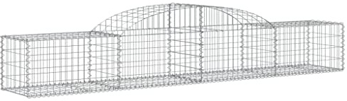vidaXL Cesti Gabbioni ad Arco 15 pz 300x50x40/60 cm Ferro Zincato
