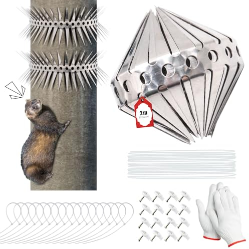 JUNUNDJING Repellente per martore, 200 cm, protezione per martore, protezione per martore, grondaia, protezione per martore, protezione per martore, per casa e attico, può essere tagliato