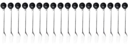 ABOOFAN 18pcs Dinnerware Mini Forks Ice Fork Creative Flatware Home Tableware Ceramic Handle Stainless Steel for Cake Dessert
