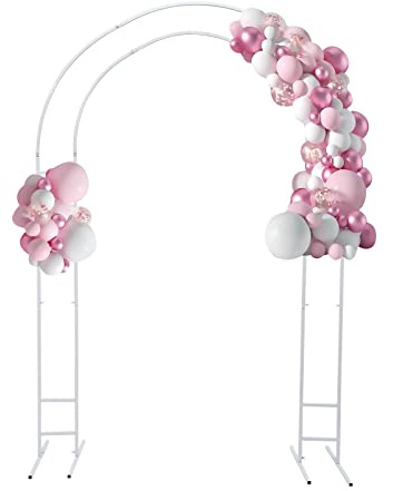 Arco di nozze in metallo, 7,2 m, cornice quadrata per cerimonia di matrimonio, festa di compleanno, baby shower, doccia, anniversario, decorazione (bianco)