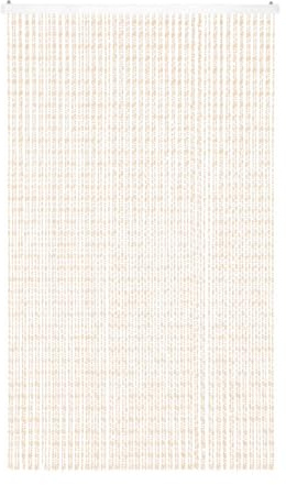 IlGruppone Tenda Antimosche per Porta Finestra A Pannello con Telaio in PVC, in più Colori, Moschiera con Corde a Perline per Esterno Interno Fili a Caduta - Beige - 120 x 220 Cm