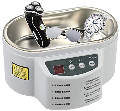 Limpiador ultrasónico, 600ML Limpiador ultrasónico Digital Baño Hogar Joyería Inteligente Gafas Reloj Placa de Circuito Máquina de Limpieza Profesional, Pantalla de Dos dígitos, Tiempo de Limpieza a