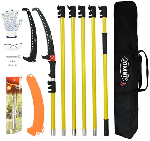 Pruning Saw with Extension Pole 6m,Telescopic Branch Adjustable Length,Professional Telescopic Branch with Saw Sleeve,Carrying Bag for High Branches, Thick Branches and Bypass