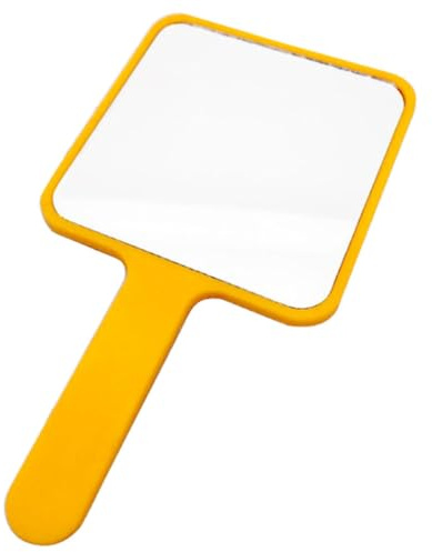 hand mirror Hand Held Mirror Square Large Makeup Salon Barbers Hairdressers Tool Orange