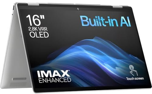 HP Envy x360 16-ac0500na 16 2-in-1 Laptop | 2.8K 120Hz OLED Touchscreen Display | Intel Core Ultra 7 155U | 16GB LPDDR5 6400MHz RAM | 1TB PCIe Gen 4 NVMe SSD | Windows 11 | Silver