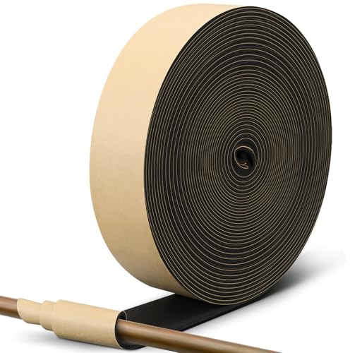 Tondiamo 3 In X 32.8 ft Pipe Wrap Insulation Tape Outdoor Foam Insulation Water Pipe Wrap Tape Aluminum Foil Self Adhesive for Winter Freeze Protection Heat Preservation
