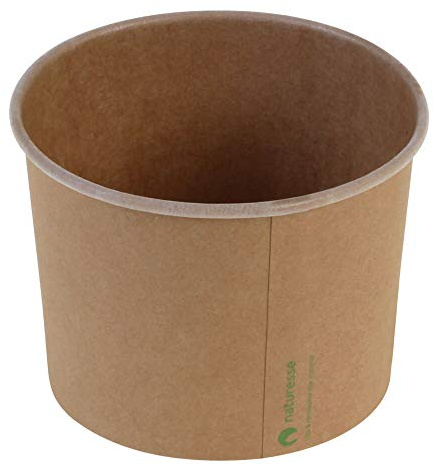 VEPATIM 50 Eisbecher Pappbecher Kraft mit umweltfreundlicher Beschichtung 480 ml Ø 105mm braun