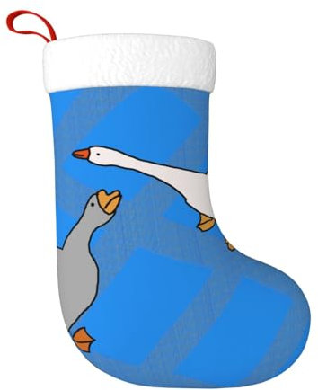 Rqmphugncf Graue Gans Weihnachtsstrumpf, dekorative Socken für festliche Feiertagsdekorationen, Treppen, Kamin, zum Aufhängen