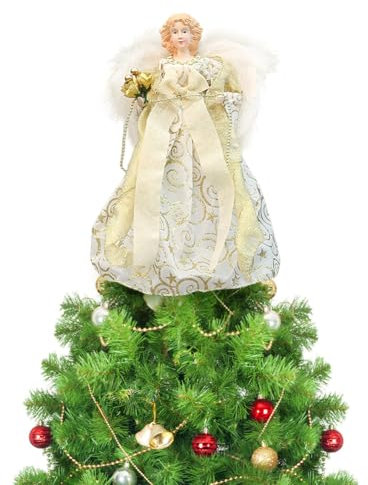 Weihnachtsengel Baumspitze -Weihnachts Engel,zarte Engelsstatue Baumspitze für Weihnachtsbaumspitze, Innenbüro-Baumschmuck Baum-Spitzenengel Figur Festliche Wohnkultur gold