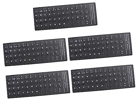 HOMOCONO 5blätter Tastaturaufkleber Für Laptop Und Pc-Tastatur Tastaturbuchstabenaufkleber Tastaturschutz Ersatz Selbstklebend Mehrsprachig Für Unterricht Und Selbstlernen