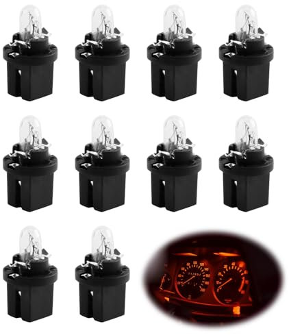BIVOFU 10 PCS DC 12V 2W T5 Ampoule Tableau de Bord Jaune Clair, Ampoules LED T5 pour Tableau de Bord, Ampoules Jaune Clair pour Voiture, Éclairage Intérieur Automobile Pratique et Durable