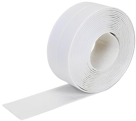 NOPKESV Nastro Sigillante Impermeabile,Battiscopa Morbido PVC Sigillante Autoadesivo per Vasca,Doccia,Antiolio e Antimuffa Utilizzato per Piastrelle da Cucina/Bagno,Mobili(3.2m*22mm)