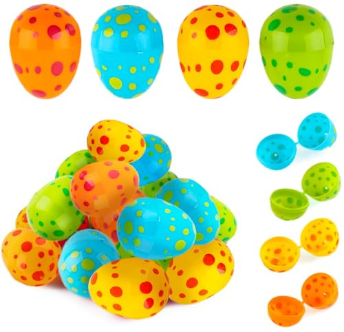 CIYIN påskägg för fyllning, 36 stycken påskägg plast, 6 cm överraskningsägg påsk, färgglada plastägg för korgfyllare, prislager för klassrum, fest, överraskningspresent (plats)