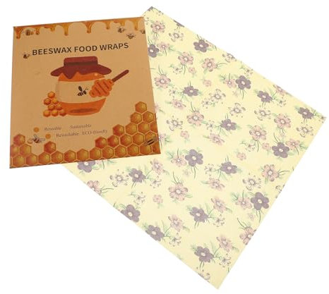 Didiseaon 3pcs Beewax Food Wraps Sustainable Reusable Wrapping Sheets Beeswax Cloth for Food Storage Kitchen Use
