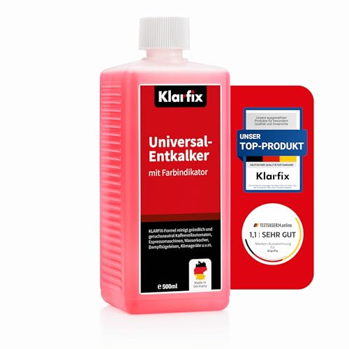 Universal Entkalker 500 ml mit Farbindikator – de Longhi Entkalker Alternative für Kaffeemaschine & Kaffeevollautomat | Nespresso, Philips, Senseo, Saeco | Zitronensäure flüssig für Wasserkocher